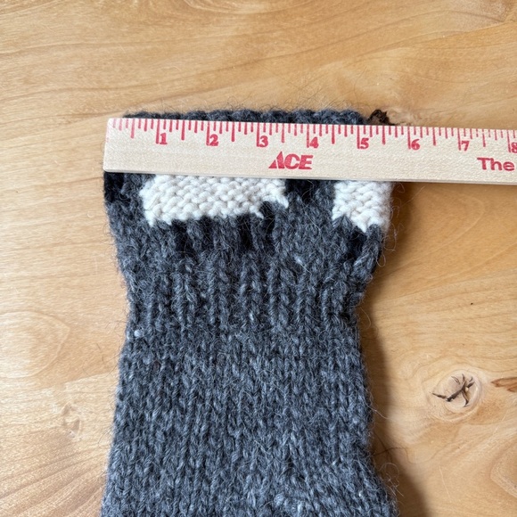 HAND KNIT WOOL MITTENS CHUNKY NORDIC MOUNTAN CORE SNOW WINTER WARM APRES SKI - Picture 5 of 6